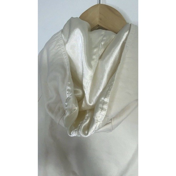 Try Sport Collection Crop Sport Beige Full Zip Embroidery Hooded Jacket SZ SMALL - Picture 3 of 6